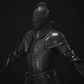 Detailed Medieval Full Body Armor With Helmet And Metallic Protective Plates