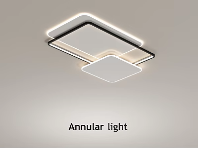Modern Annular Ceiling Light With Geometric Design And Soft Illumination Effect 3d model