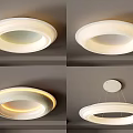 Modern Lighting Combinations With Round Ceiling Lamps Pendant Lights Ring Structure And Warm Glow 3d model