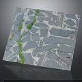 Natural Gray Irregular Stone Slab Pavement With Green Moss Growth