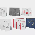 Branded Shopping Bags In Various Colors With Stylish Logos And Designs