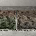 Two Square Rugs With Gradient Green Brown And Gray Brown Fringed Edges