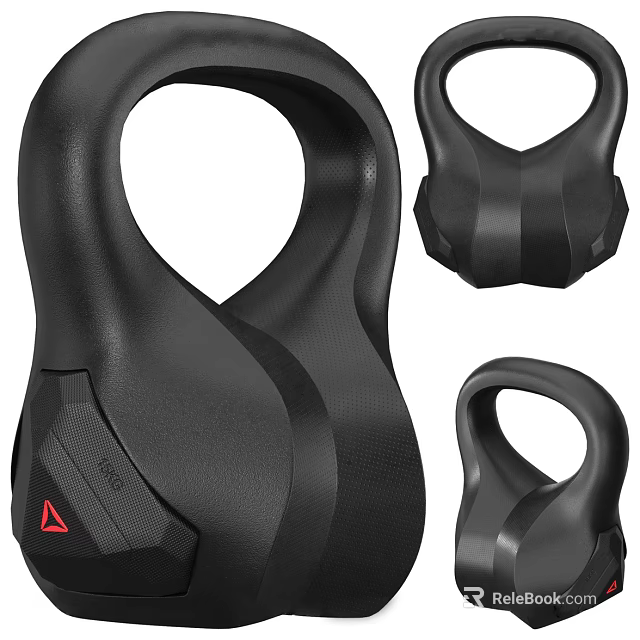 Black Ergonomic Kettlebells With Different Sizes For Home Gym Fitness Training Equipment 3d model 