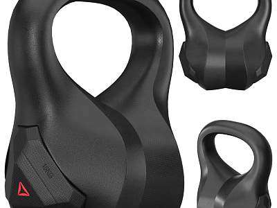 Black Ergonomic Kettlebells With Different Sizes For Home Gym Fitness Training Equipment 3d model