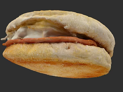 Toasted English Muffin Sandwich with Scrambled Egg Melted Cheese and Sausage 3d model