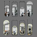 Modern Decorative Wall Mirrors With Various Shapes And Lighting For Home Decoration