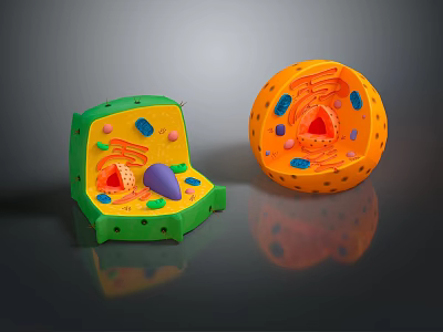modern plant cell nucleus 3d model