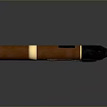 Brown Leather Wrapped Weapon With Gold Accent Black Tip And Red End Detail