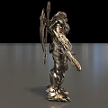Futuristic Robotic Combat Weapon With Armored Metal Structure And Sci Fi Design