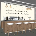 Modern Tea Room Company Rest Area Leisure Area Bar Chair Water Bar Counter Negotiation Area 3d model