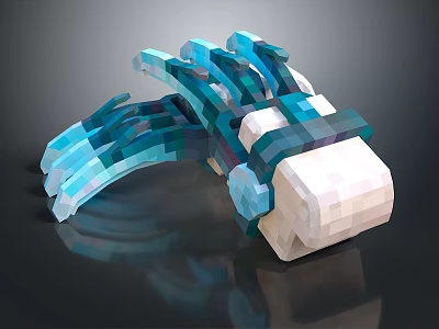 Detailed Blue White Mechanical Creature Featuring Tentacle Appendages In 3D Render Design 3d model
