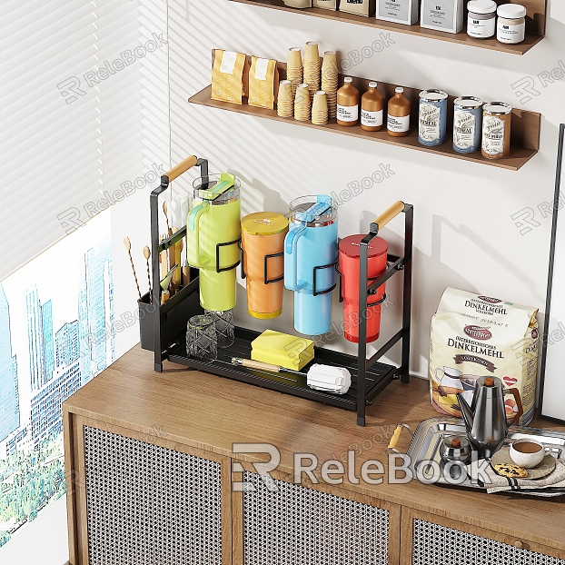 Water Cup Thermos Cup Supplies Props Storage Rack model