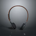 Stylish Modern Over Ear Headphones With Black Orange Accents And Ergonomic Design