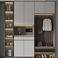 Modern Shoe Cabinet Interior With White Cabinets Clothing Hanging Area And Bench