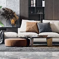 Modern sofa coffee table combination 3d model