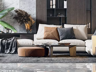 Modern sofa coffee table combination 3d model