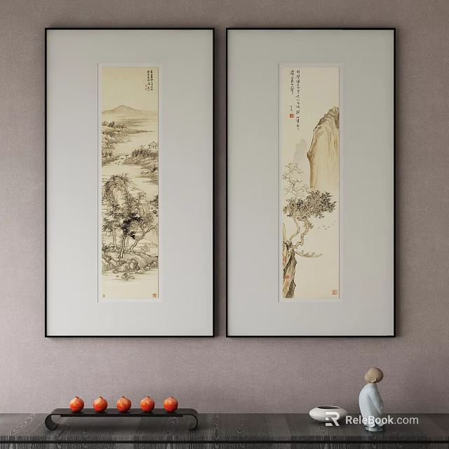 Abstract Painting Wall Decor with Modern Contemporary Design and Vibrant Color Patterns for Home Interior Art 3d model 