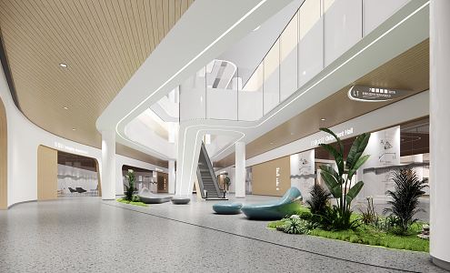 Modern Hospital Hall Hospital Atrium 3d model