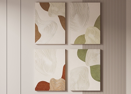 Cream Wind-Silent Wind Hanging Paintings 3d model