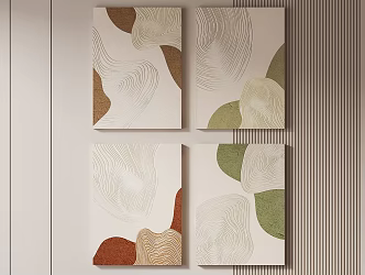 Cream Wind-Silent Wind Hanging Paintings 3d model