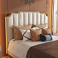 Modern background double bed 3d model