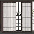 New Chinese-style sliding door 3d model