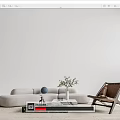 Modern sofa coffee table combination 3d model