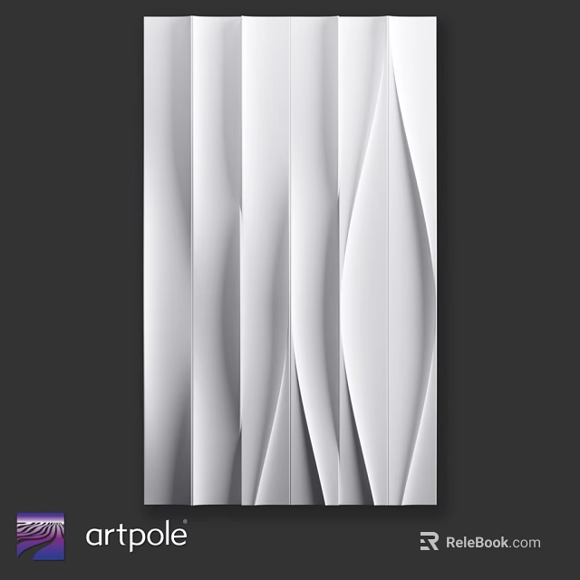 White 3D Wavy Textured Wall Design For Modern Interior Decor 3d model 