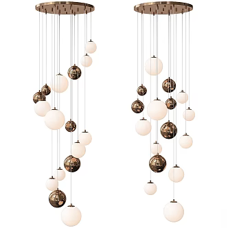 Modern chandelier brass hanging chandelier linspiration lighting 3d model