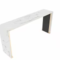 Elegant Modern Interior Console Table Design With Marble Top And Gold Frame 3d model