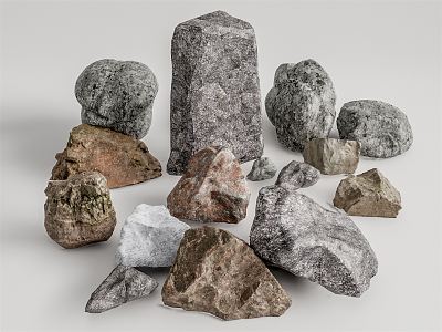 Modern Stone Landscape Stone Gravel Pebbles 3d model