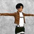 Game Movie Character With Short Hair Brown Jacket White Top Green Belt And Long Boots
