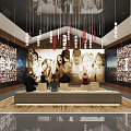 2025 Exhibition Space Featuring Red Heart Photo Walls People Seats And Hanging Lamps