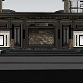 new chinese style gate 3d model