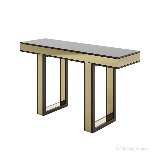 Sleek Modern Stool Featuring Gray Top And Gold Black Frame Structure 3d model