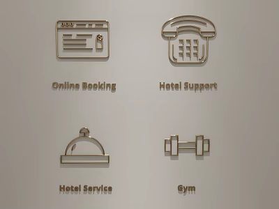Decorative Pendants For Hotel Services Gym Online Booking And Support 3d model