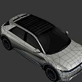 Silver Electric Crossover Car With Sleek Body LED Headlights And Alloy Wheels