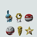 Adorable Multicolored Toys Collection With Different Shapes Blue Red Yellow Designs And Cute Faces