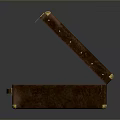 Brown Open Leather Suitcase With Velvet Interior Brass Clasps And Handle