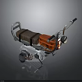 Orange Portable Power Tiller With Silver Frame Brown Seat And Black Handle