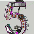 Tech Neon Cyberpunk Digital 3d model