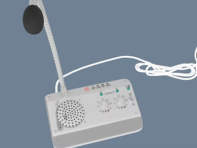 Beijing Brand Teaching Microphone Amplifier With Flexible White Mic And Control Knobs 3d model