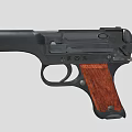 Vintage Pistol With Wooden Grip And Metal Construction Classic Design