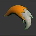 Abstract Orange And White Curved Structure 3D Design With Smooth Surface