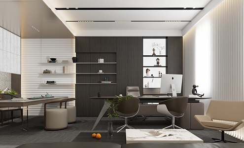 Light Luxury General Manager Office 3d model