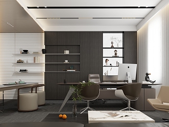 Light Luxury General Manager Office 3d model