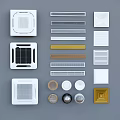 Various Air Conditioner Fan Designs With Different Grilles Panels And Style Options