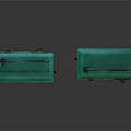 Vintage Green Radio Audio Speaker with 1950s Style Luxe Design and Emblem Details