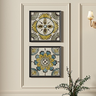 French Chinese style decorative painting 3d model