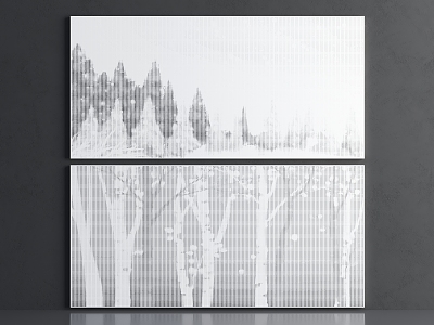 Forest Gradient Orifice Plate Punched Plate Forest Perforated Aluminum Plate Forest Punched Background Wall Forest Punched Landscape Wall model